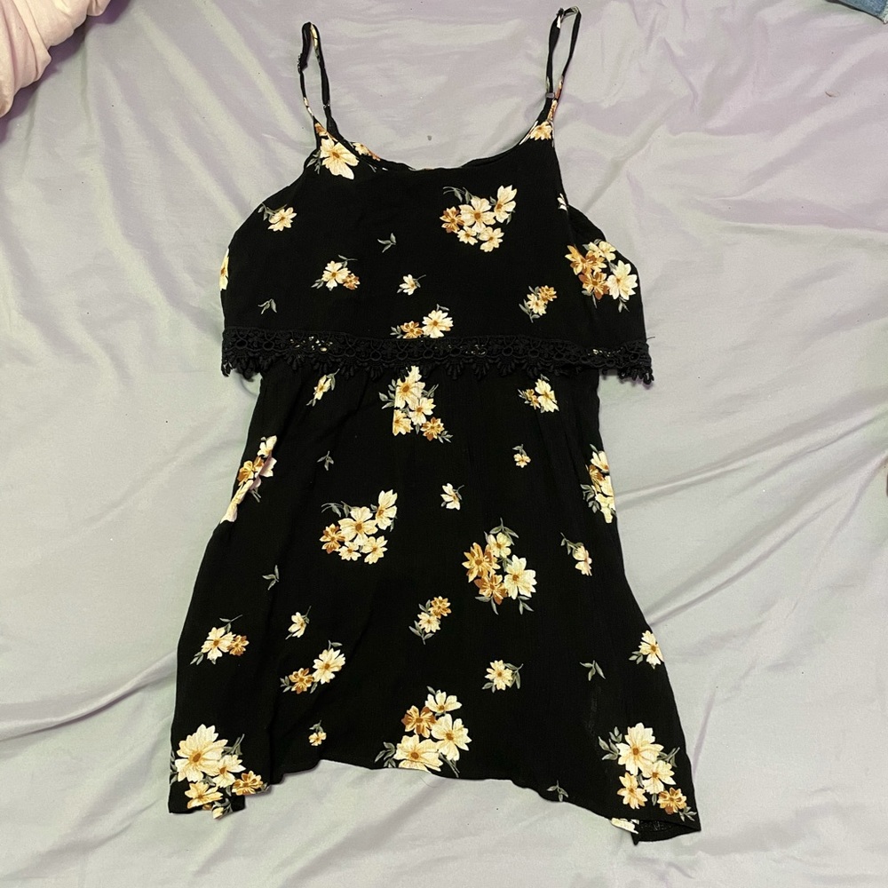 Black flower dress